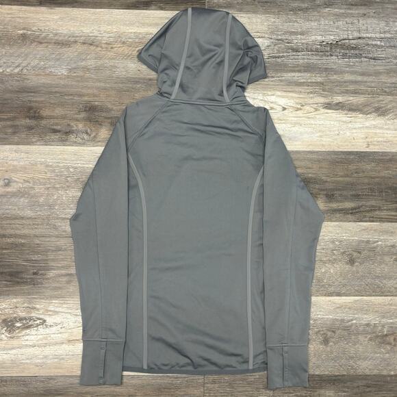 Athleta Plush Tech Fleece Gray Womens M Stretch Gym Running Pullover Hoodie‎ - Picture 3 of 10